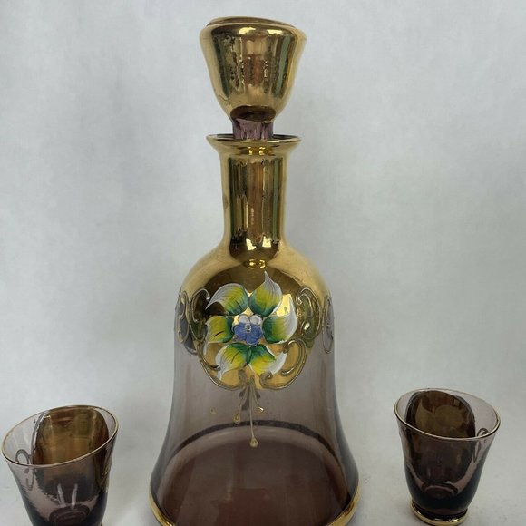 Czech Purple Bohemian Glass AMETHYST Decanter - Picture 11 of 12